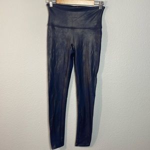 Spanx Navy Blue Camo Faux Leather‎  Leggings
